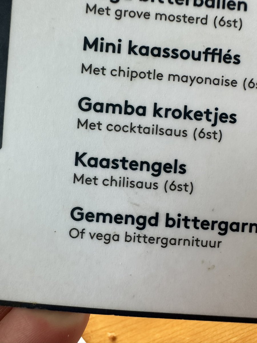 Met je kaas tengels.