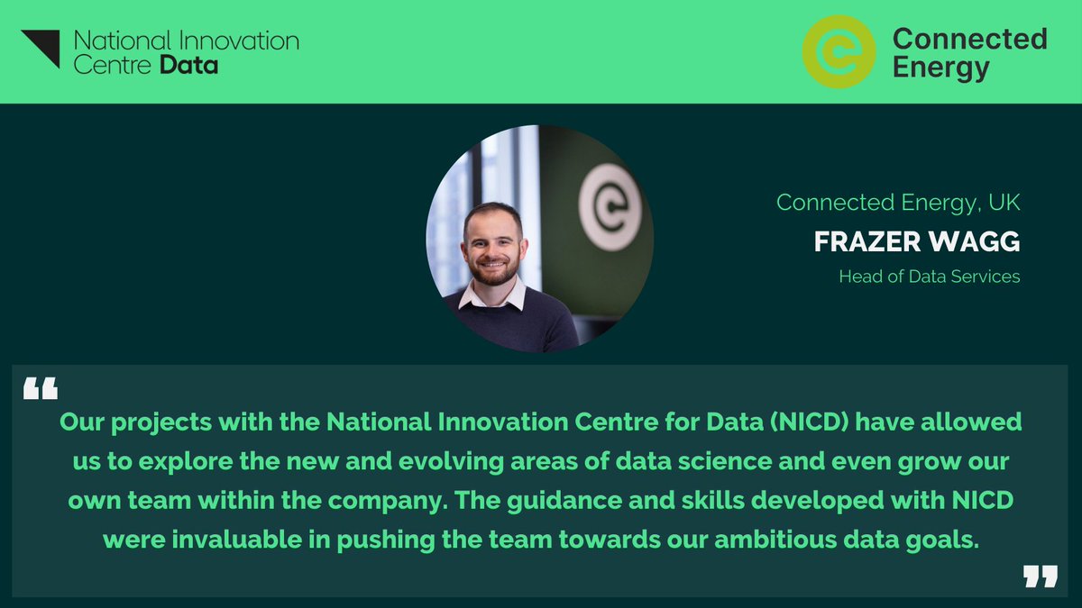 National Innovation Centre for Data (@nicdata) on Twitter photo At @NICData, we have the pleasure of meeting and regularly working with a variety of different businesses.
We recently completed an exciting project with <a href="/connected_energ/">Connected Energy</a>. Head of Data Services, Frazer Waggm speaks to his experience of working with our team ⬇️
#skillsprojects At @NICData, we have the pleasure of meeting and regularly working with a variety of different businesses.
We recently completed an exciting project with <a href="/connected_energ/">Connected Energy</a>. Head of Data Services, Frazer Waggm speaks to his experience of working with our team ⬇️
#skillsprojects
