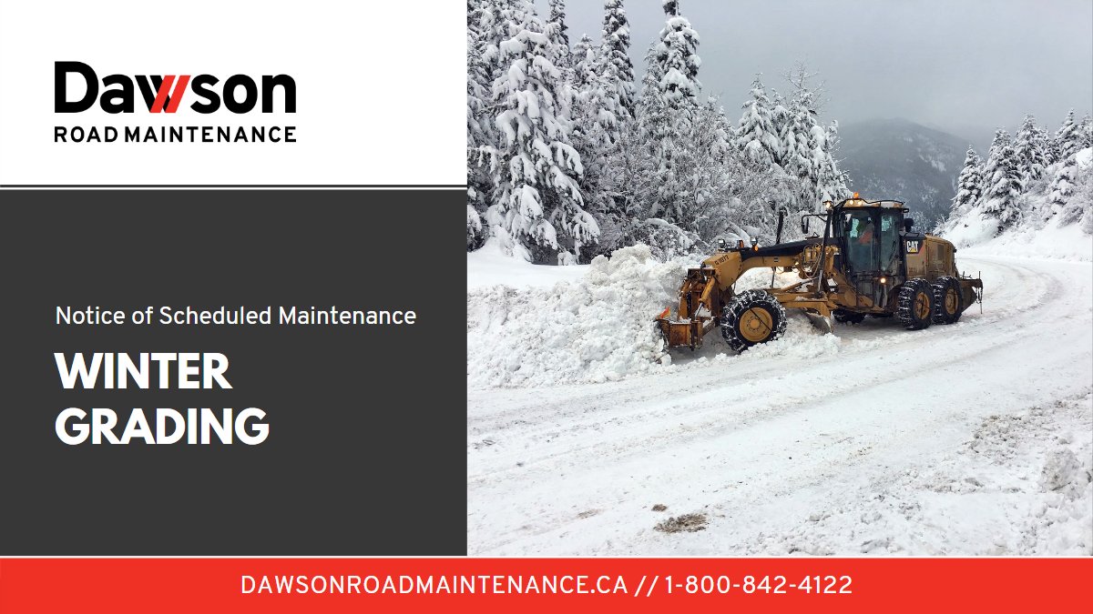 DRM grader is working along #BCHwy20 in #HeckmanPass between #BellaCoola and #AnahimLake  The grader is clearing shoulders to prepare for the incoming weather system.
Monitor DriveBC.ca for latest road conditions

#ShiftintoWinter #Cariboo #Chilcotin #CentralCoast