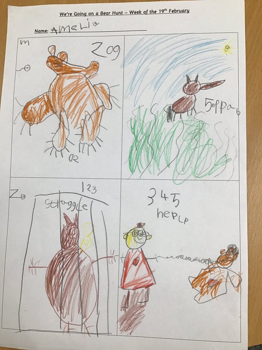 MrsCoenMPA's tweet photo. In drawing club this week we have been thinking about ‘We’re going on a bear hunt.’  We are getting really good at using the new words we have learned independently. #MoorsidePA #MoorsidePAEYFS #MoorsidePAEnglish @GregBottrill https://t.co/nv2v8a7RwN