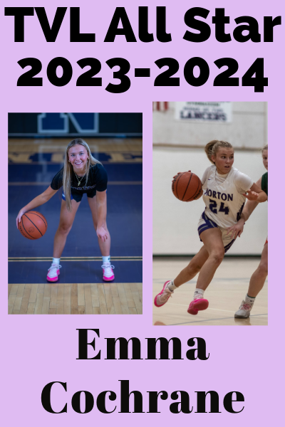 Congratulations to senior guard and co-captain Emma Cochrane for being recognized as a TVL All-Star for the fourth consecutive season.