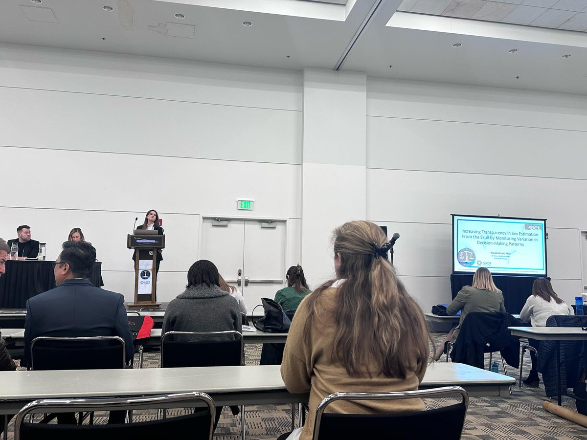 NMantl's tweet photo. It was a pleasure to be able to be at #AAFS2024 this year and present my research on decision-making in forensic anthropology.

And thank you to all of you in the audience who took an interest in participating in my study. 

@UCLCrimeScience @UCLForensicSci @The_AAFS https://t.co/ZIzlQ9pXsk