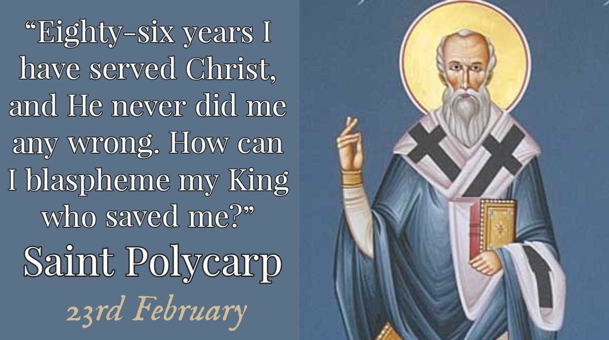 MarinaRobb's tweet photo. 2/5 💬 "For eighty-six years, I have served Christ, neither has He ever done me any harm." St. Polycarp's unwavering devotion led to his martyrdom. Discover his powerful last prayer reflecting the mind of the early Church. 🙏#Martyrdom #StPolycarp https://t.co/zlPUjVhf3f