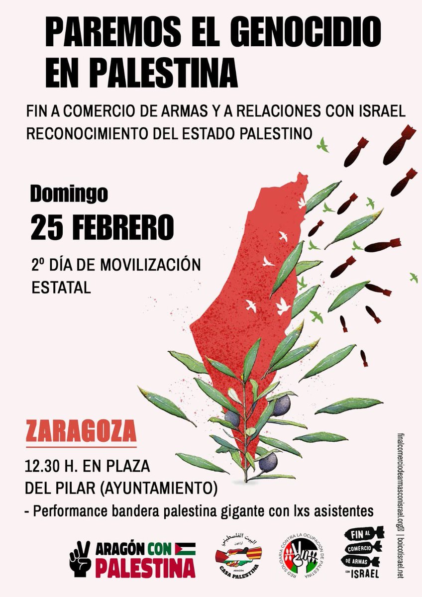 🗓️Este finde Zaragoza y Aragón se movilizan

Viernes 20:00 Libertad 6 de Zaragoza🔻
Sábado 18:00 Por nuestras lenguas✊
Sábado  20:00 #CanalRoyaFest24F 🏔️
Domingo  12:30 #PalestinaLibre 🇵🇸