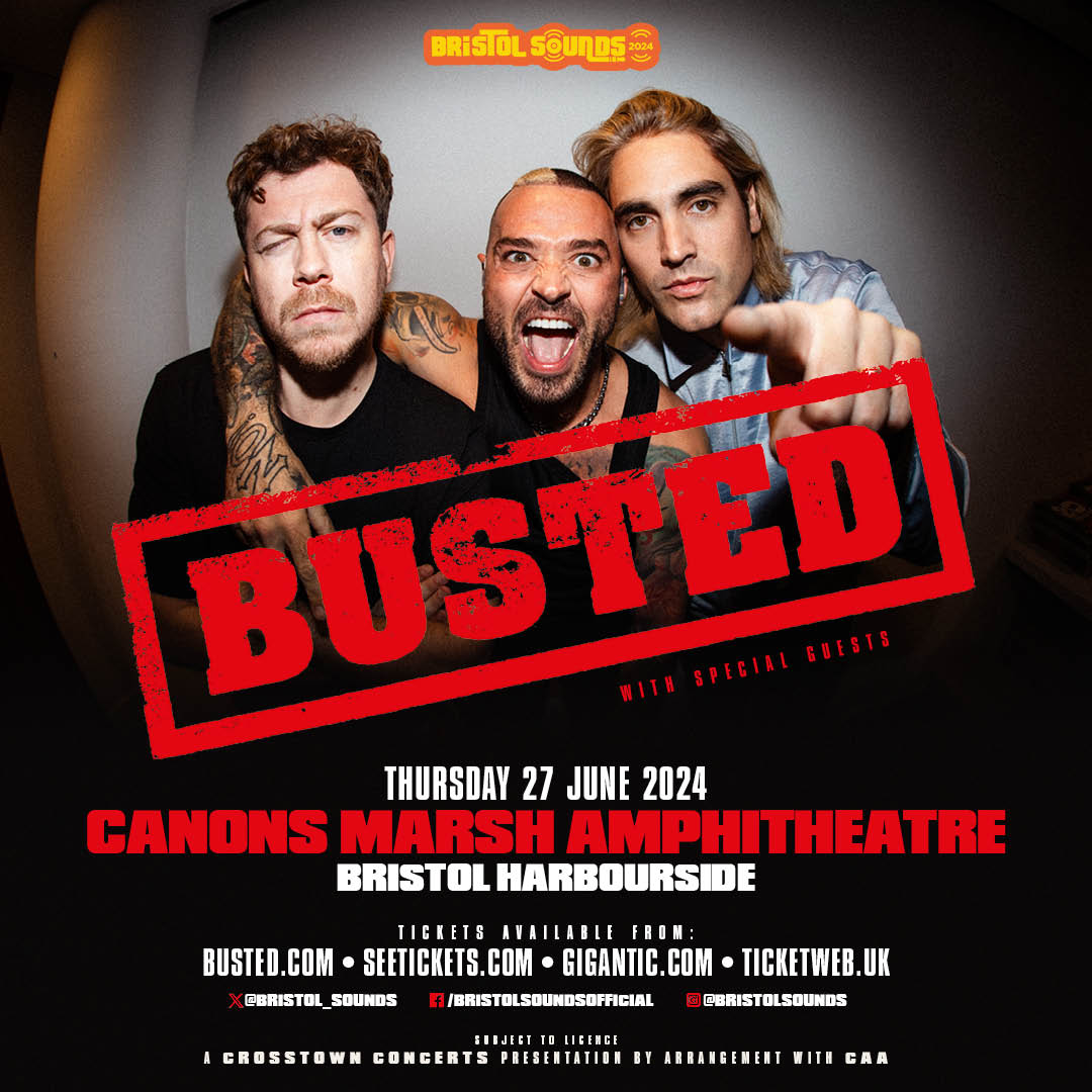 Busted's tweet image. ‼️ New show added. We'll be bringing our Greatest Hits show to Bristol on the 27th June. Sign up for pre-sale here: bristolsounds.co.uk/presale-sign-up