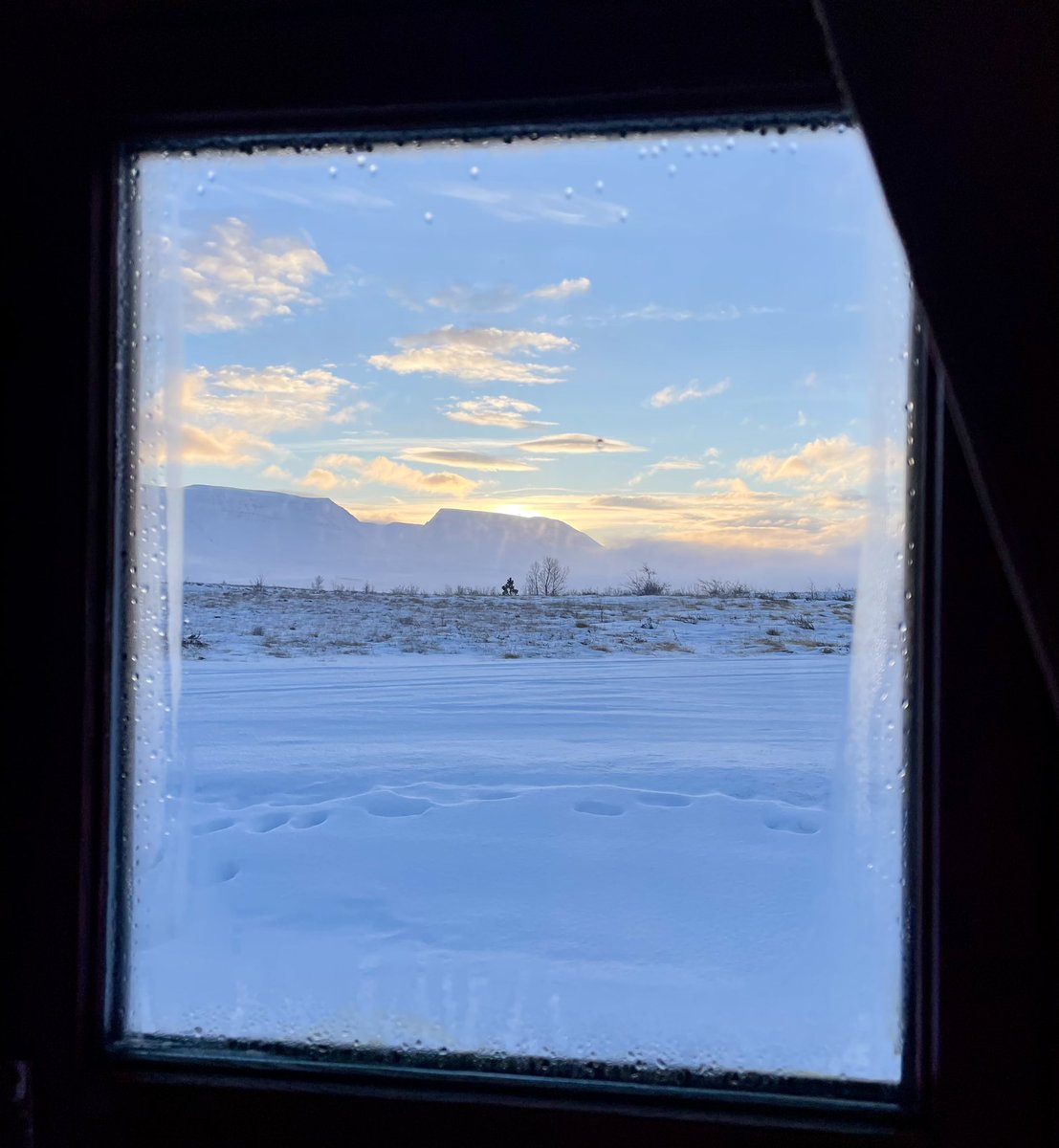 Nice view to wake up to in Varmahlíð this morning! #Iceland ❄️