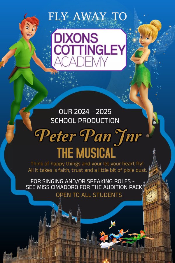 Audition information will be released soon! Singing and speaking roles available for our 2024-2025 production! <a href="/Dixons_Co/">Dixons Cottingley Academy</a>