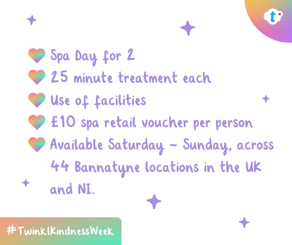 ⚠️ LAST CHANCE to enter our #TwinklKindnessWeek Spa Day giveaway ⚠️ Be one of ten lucky winners of a spa day for two at your chosen Bannatyne Spas retreat 🥳 To enter, simply: 💙 Follow @twinklresources 💙 Reshare this post 💙 Reply with 'Relax With Twinkl' (ps. there is no