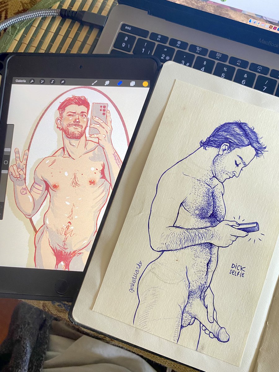 Checking out my Chicos-En-Bolas drawings and thinking about a giveaway for my followers… 🫢🍆🥚🌈 @pepedrawsgays