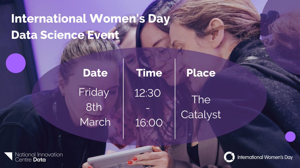 Our annual #InternationalWomensDay Data Science event is next week! This event has been so popular that we've decided to make it #hybrid, for even more women to be able to participate. Get registered today! ➡️ bit.ly/3tYd5lk