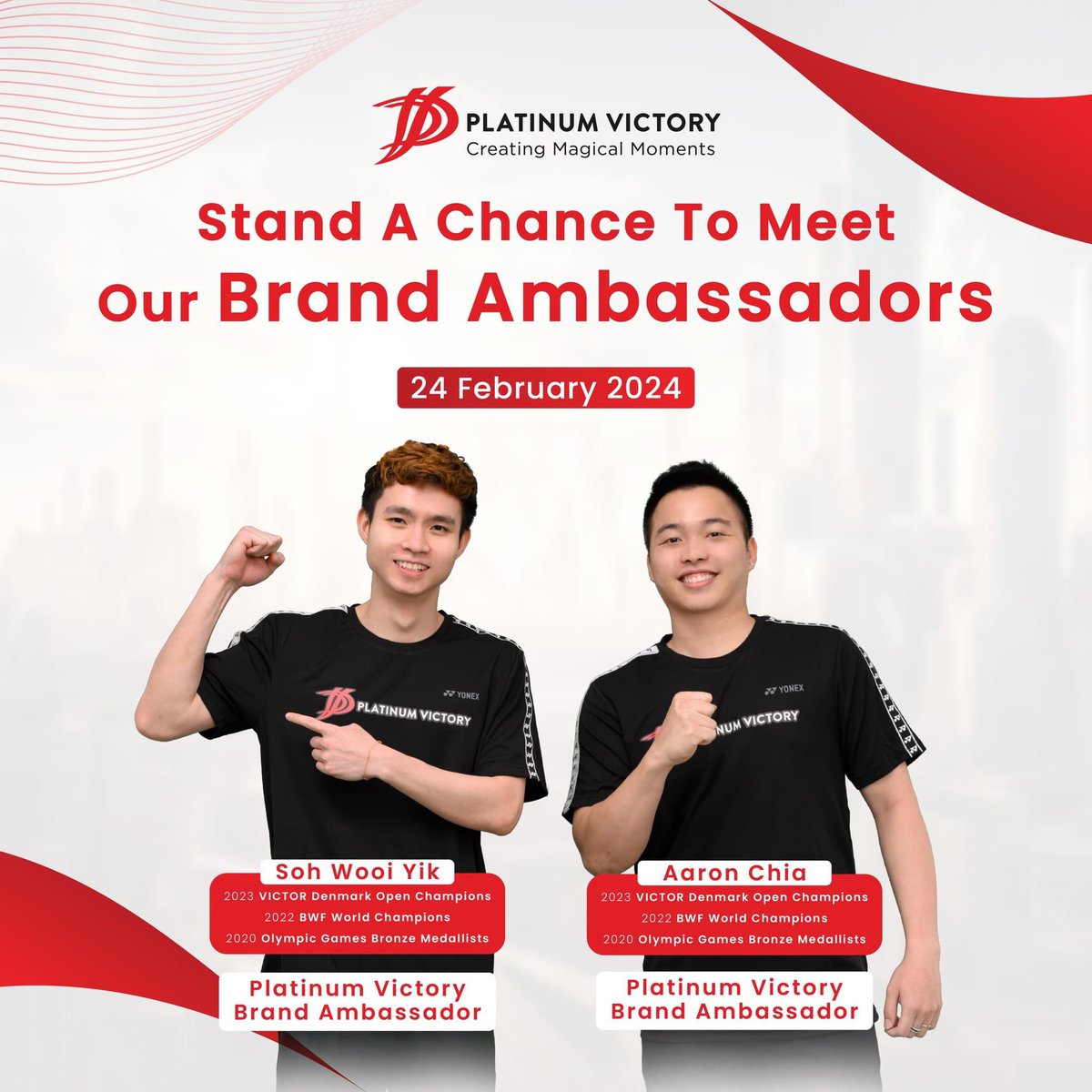 Meet & Greet for @AaronChia24 & @sohwooiyik ‼️ 

Step into the festive spirit with us and seize the opportunity to meet our brand ambassadors Aaron Chia Teng Fong 谢定峰 and Soh Wooi Yik 苏伟译! 

Join us at PV22 Sales Gallery at The Ark for an unforgettable Chinese New Year