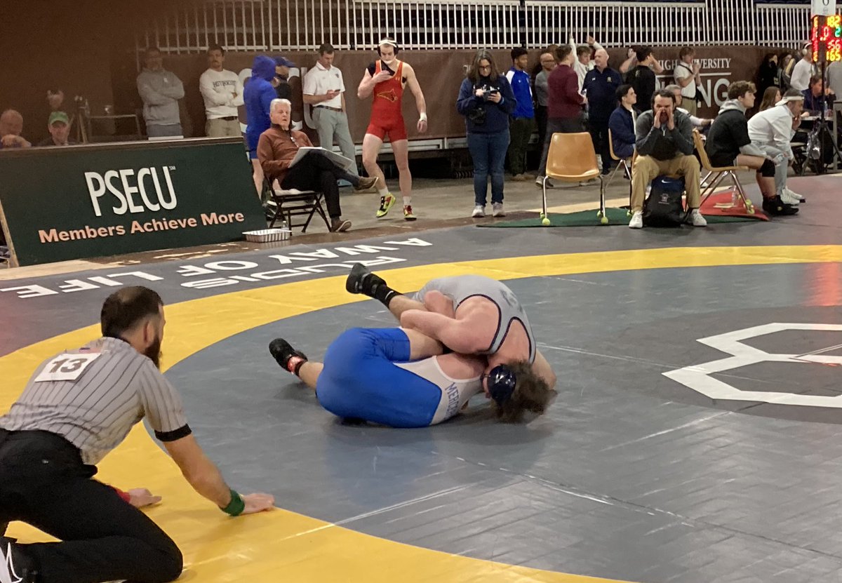 E. Sherlock gets the tech fall over Boyd of Mercersburg early in the 2nd period. Sherlock is the #2 seed in the 2024 Lehigh National Prep Championships