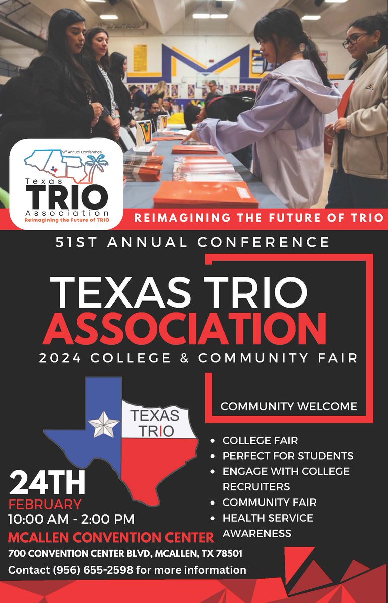 We are hosting a College &amp; Community Fair Sat, 2/24 from 10-2 @ the McAllen Convention Cntr. 50+ colleges &amp; local orgs from the #RGV are attending.  Event is free!

<a href="/kveotv23/">NBC 23 RGV</a> <a href="/exploremcallen/">Explore McAllen</a> <a href="/cbs4rgv/">CBS 4 News</a> <a href="/monitornews/">The Monitor</a> <a href="/valleystar/">Valley Morning Star</a> <a href="/HidalgoCountyTX/">Hidalgo County</a> <a href="/krgv/">KRGV CHANNEL 5 NEWS</a> <a href="/McAllenISD/">McAllen ISD</a> <a href="/lajoyaisd/">La Joya ISD</a> <a href="/PSJAISD/">PSJA ISD</a>