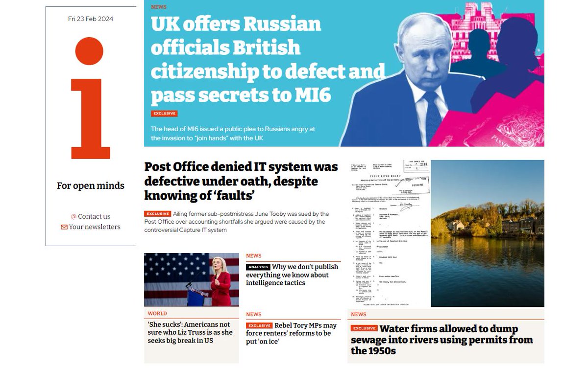An embarrassment of riches @theipaper today - a huge amount of work goes into bringing these important stories to light Subscribe here (for half price!)➡️inews.co.uk/subscribe-offe…