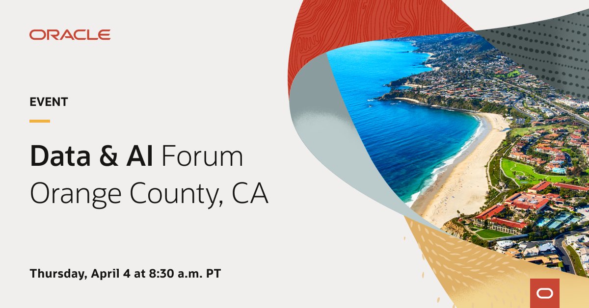 daltonrdo's tweet image. Join @Oracle experts at the Data & AI Forum in Orange County to gain practical insights in crafting your #AI strategy for immediate business benefits. Secure your spot now to unlock boundless possibilities for your business’s future. social.ora.cl/6016nUTlG
#Oracle #DataAIForum