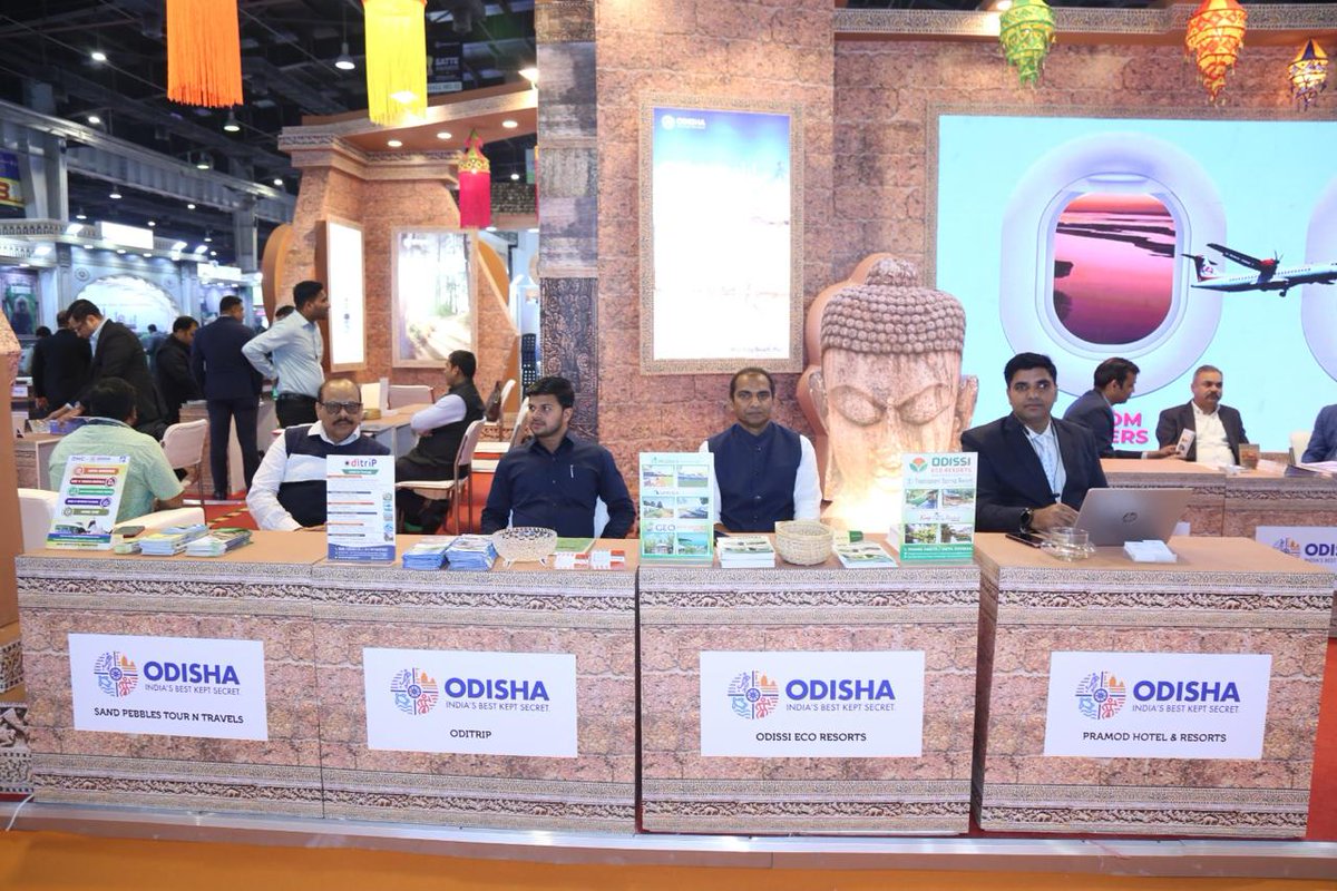 TourismDptt's tweet photo. Odisha Tourism is participating in SATTE Travel Expo, one of India’s leading Tourism & Travel Exhibitions from 22-24 February. A kaleidoscope of Odisha's diverse tourism offerings are being exhibited in the stand with participation of 30+ stakeholders from Odisha.
#OTinFocus🎯 https://t.co/qwzz1pMCF1