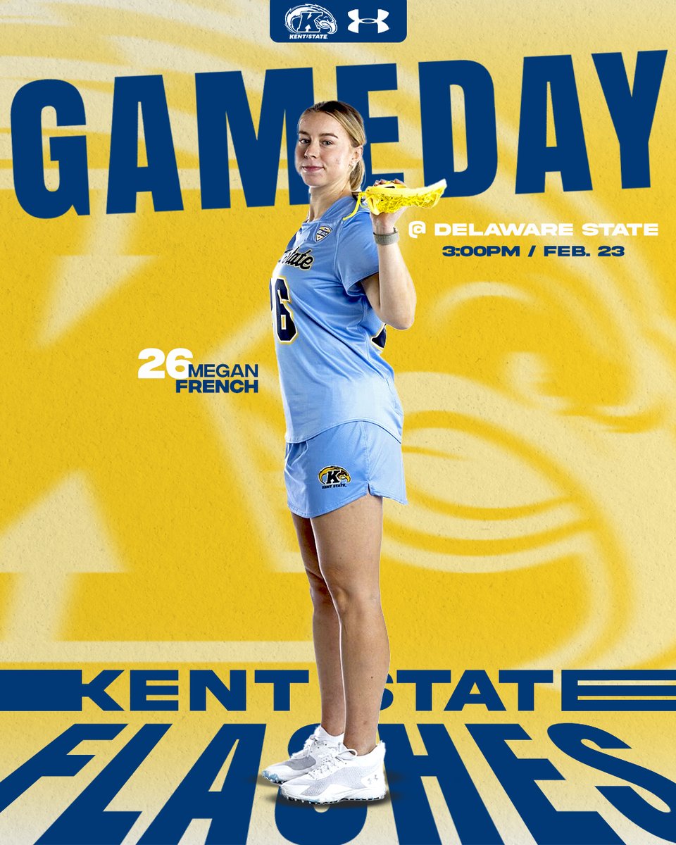 IT'S GAME DAY!!!  The Golden Flashes take on the Hornets!  

🆚 Delaware State      
📍 Dover, Del.  
🕑 3:00 PM
📺 t.ly/k-6Oc
📊 t.ly/lnxKS

#goflashes #kentstlax