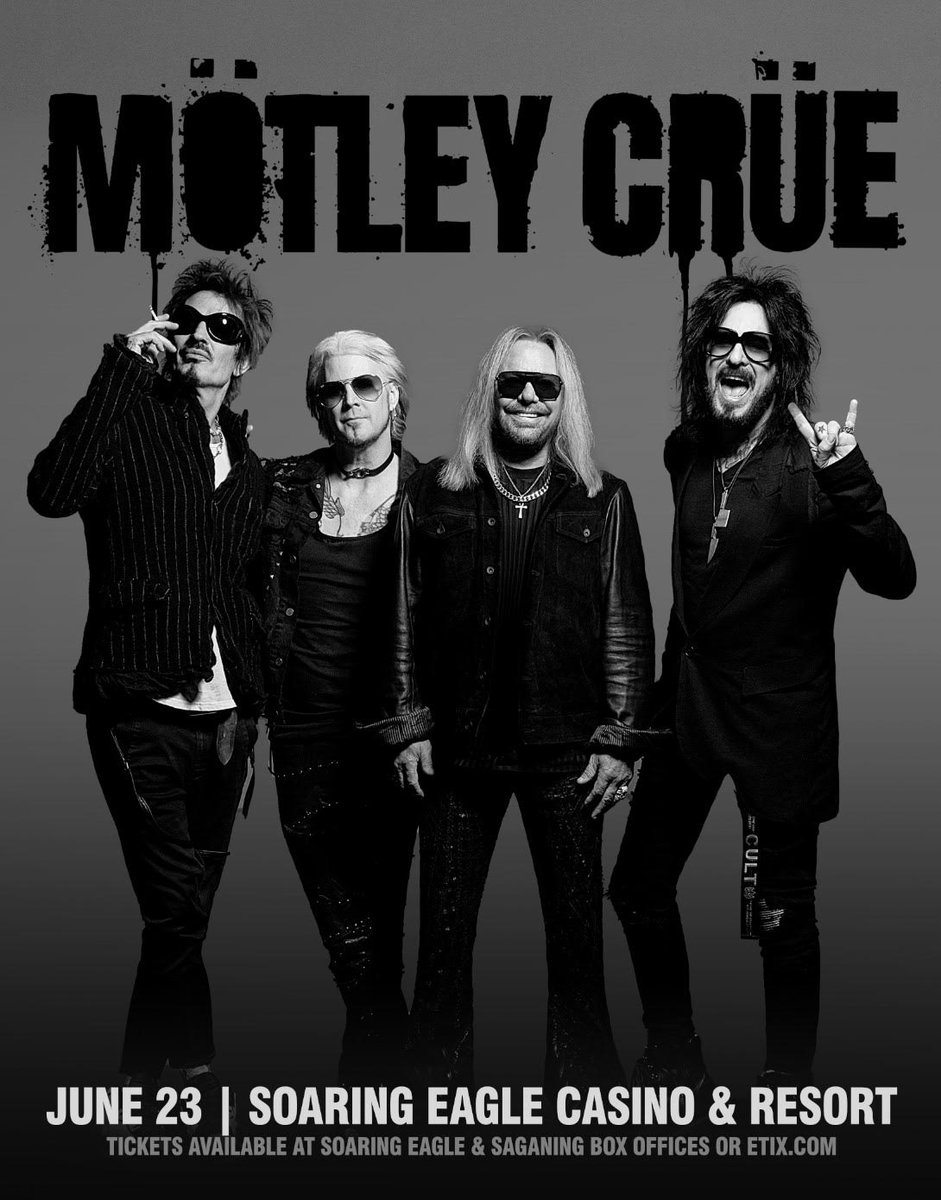 🚨JUST ANNOUNCED!🚨⁣⁣⁣⁣⁣⁣⁣⁣⁣⁣⁣⁣⁣⁣⁣⁣⁣⁣ Mötley Crüe are heading to Michigan this summer! June 23rd at the @SoaringEagle777 as part of the Outdoor Summer Concert Series! 🎟 Tickets go on sale Saturday, March 2nd, at Motley.com