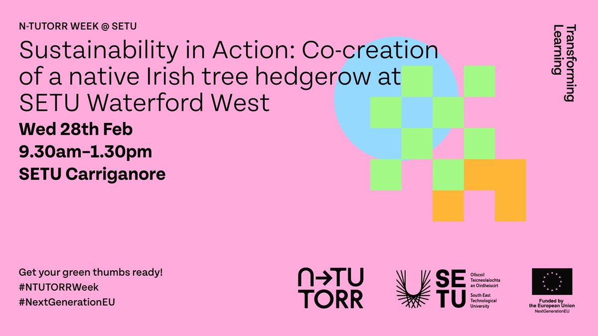 kenmccarthy7's tweet image. I think this might be the event I am most looking forward to in SETU for N-TUTORR Week - Sustainability in Action: Co-creation of a Native Irish Tree Hedgerow. long after the project ends these trees and shrubs will still be there! #NtutorrWeek #NextGenerationEU @SETUIreland