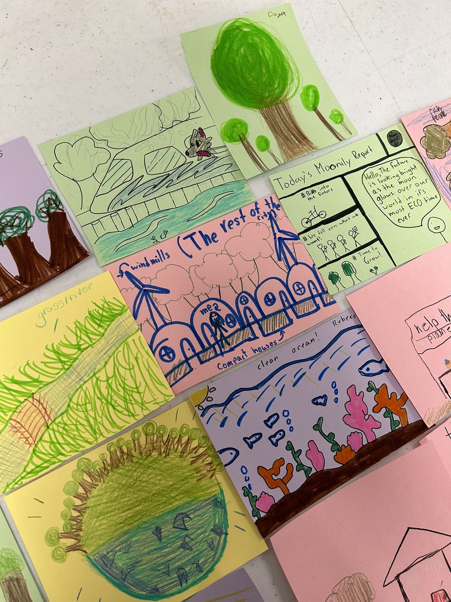 Happy Thinking Day <a href="/BCGirlGuides/">BC Girl Guides</a>! Last night, Burnaby Mountain Guides learned about climate change through some fun games and created a mural to represent what a thriving future would look like 🌎