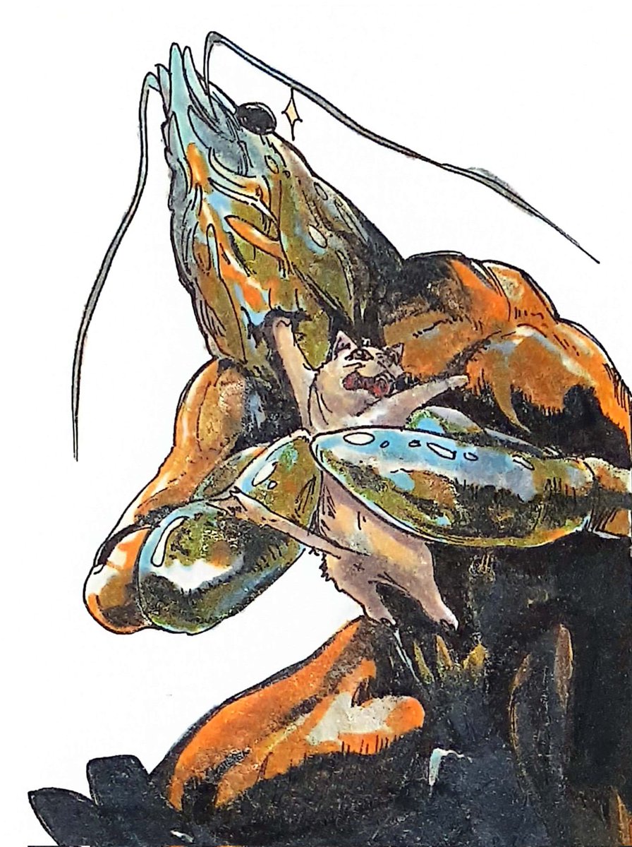 「「我が子を食らうサトゥルヌス」のパロ海老ver 」|青空揚羽のイラスト