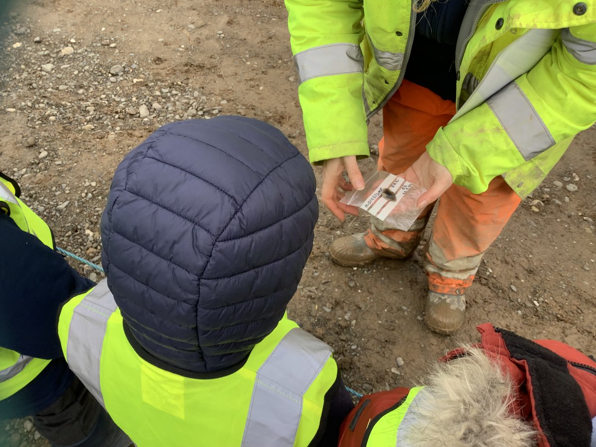 Llandysilio22's tweet photo. Dosbarth Un had the opportunity to visit the construction site this afternoon and met two of the archaeologists that have been working there since October. https://t.co/62TLg3iTNB