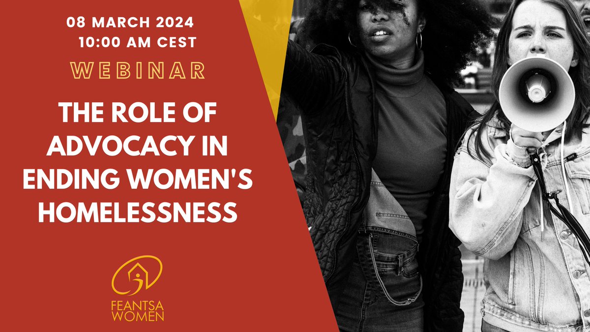 FEANTSA's tweet photo. 📢 Join us on the 8th March #InternationalWomensDay for a webinar on advocacy and women's homelessness 

👉 Learn strategies to prevent &amp; end women's homelessness with a focus on participation of women experiencing homelessness. Don't miss out! 

🔗https://t.co/jXfuLTur78 https://t.co/xRmJq3N3xV