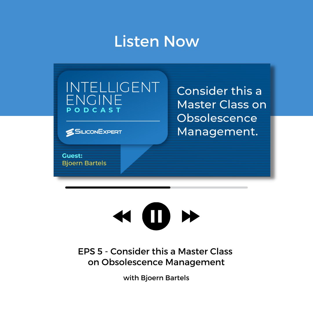 SiliconExpert's tweet image. Have you checked out the #IntelligentEngine podcast? In our fifth episode, &quot;Consider this a Master Class on Obsolescence Management&quot; founder and managing director at AMSYS, shares his experiences &amp;amp; real-world realities in #ObsolescenceManagement.
📢Listen: arw.li/6018nRwG2