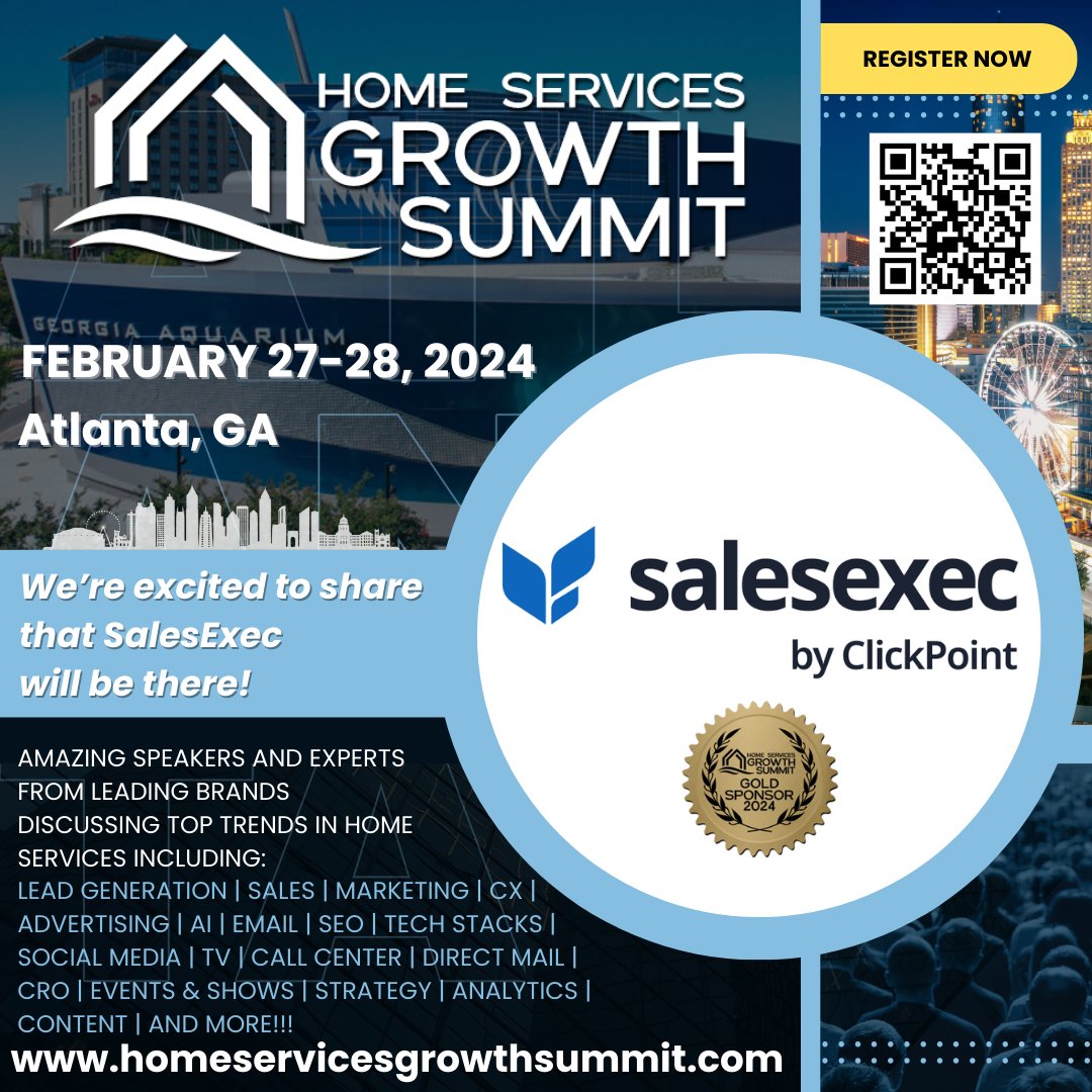 TeamClickPoint's tweet image. Come say hello at the Home Services Growth Summit, February 27-28 in Atlanta!