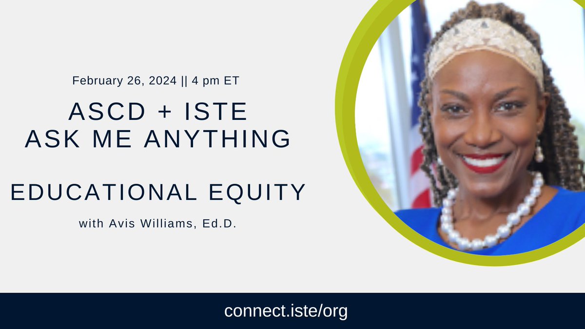 🎉@dravisw, #ASCD co-author of The Antiracist Roadmap to Educational Equity & superintendent of NOLA Public Schools in #NewOrleans will be in @ASCD + @ISTEofficial Connect’s Home Group on 2/26 @ 4 pm ET for an #AMA - no membership required! 💻 bit.ly/AMAconnect