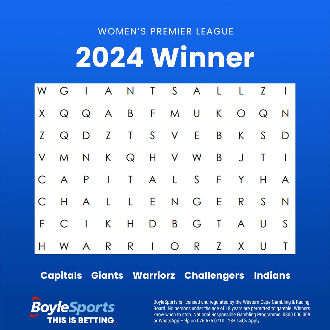 🔐 Crack the code to victory! 
😉Find the team name of your WPL winner and drop it in the comments.

#WomensPremierLeague