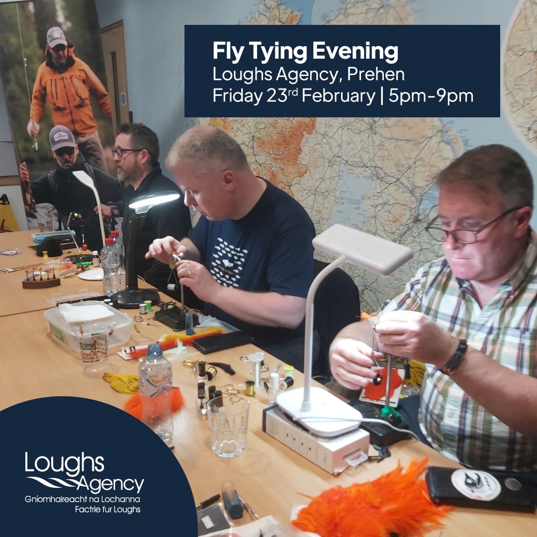 Come along tonight for a Fly Tying Evening at Loughs Agency HQ, sponsored by Loop📍 From 5pm-9pm, meet with anglers and enjoy everything fly-tying as we celebrate the opening of the River Finn 🎣 #FlyTying #Angling #RiverFinn #LoughsAgency