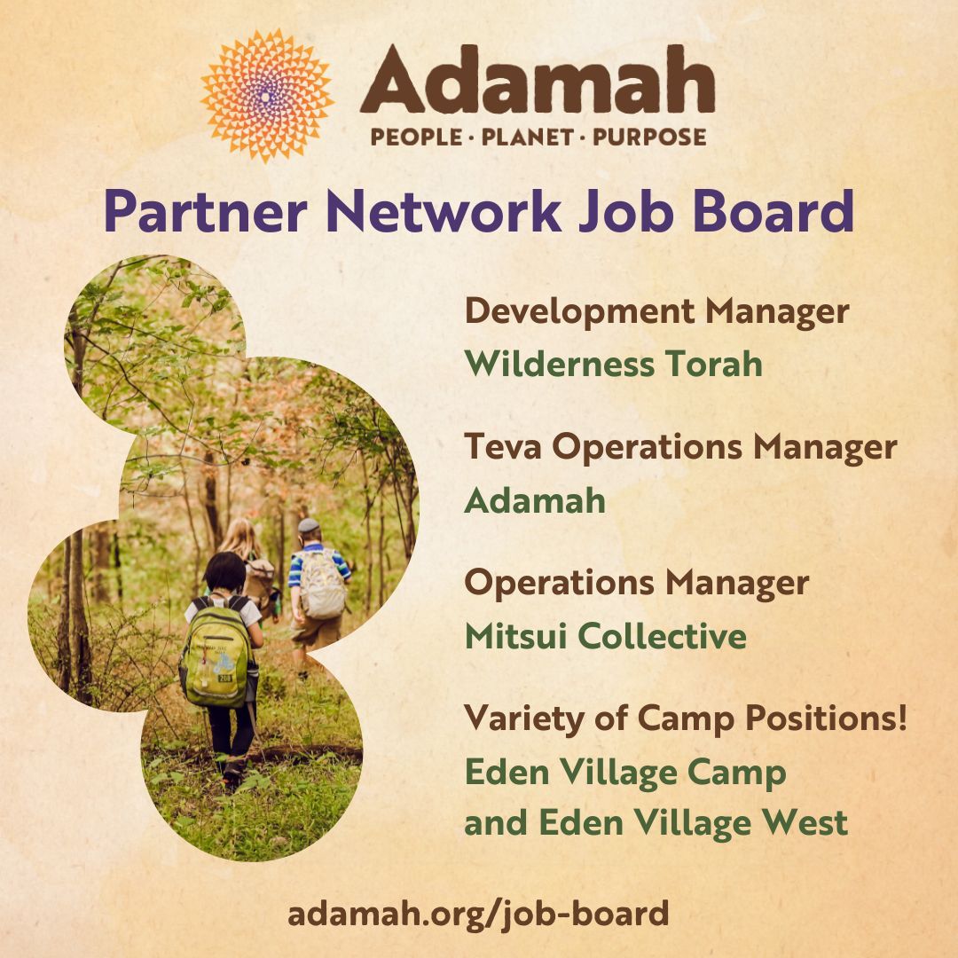 Looking for a career in Jewish, outdoor, food, farming, and environmental education? Check out our Partner Network Job Board: buff.ly/3SBoKie #Adamah #JOFFEE #jobboard