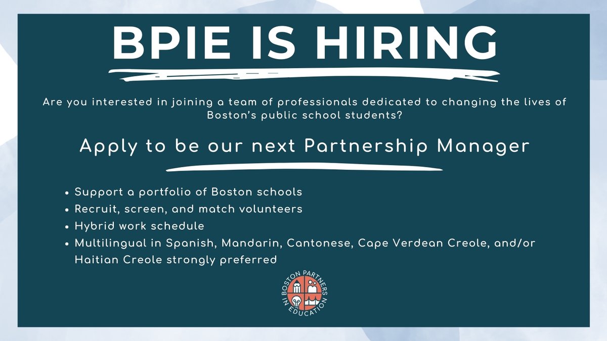 Passionate about transforming young lives in the BPS community? We're looking for a dynamic Partnerships Manager to join the BPIE team! Visit ow.ly/gPCb50QkNct to learn more or apply!