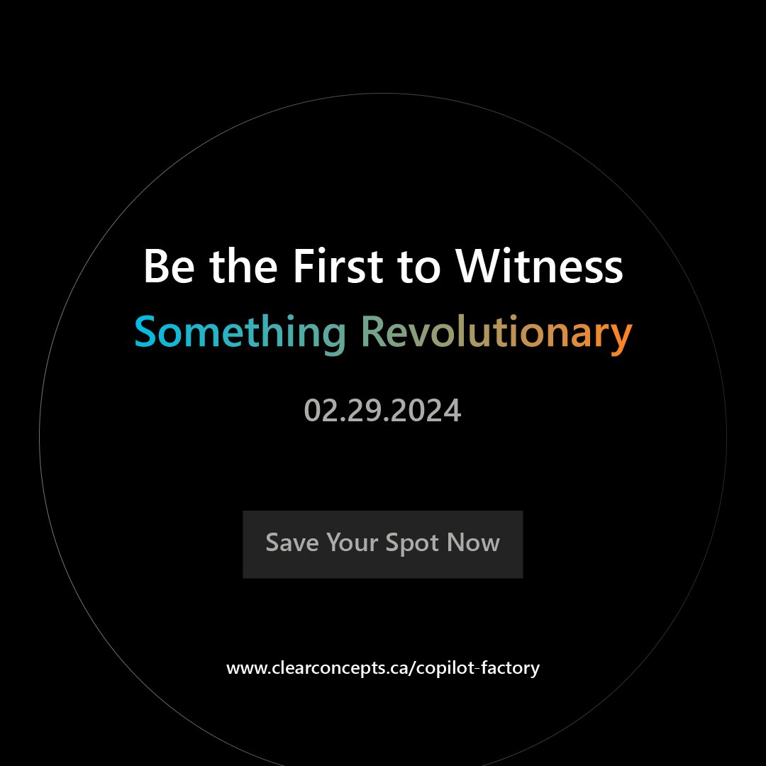 Don't miss out! Join us for an exclusive look at Copilot Factory and discover how we can help you build your own AI solutions tailored to your organization's needs. Save your spot to our virtual event: hubs.ly/Q02m3X5Z0

#AIforSMB #AI #ArtificialIntelligence #Copilot