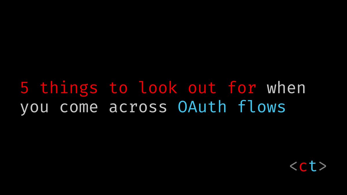 ctbbpodcast's tweet photo. 6 things to look out for when you come across an OAuth flow:

1. If it's possible to redirect to any endpoint on the target domain, look for endpoints that pass all URL parameters through, such as open redirects. https://t.co/cT9Nnm4Stj