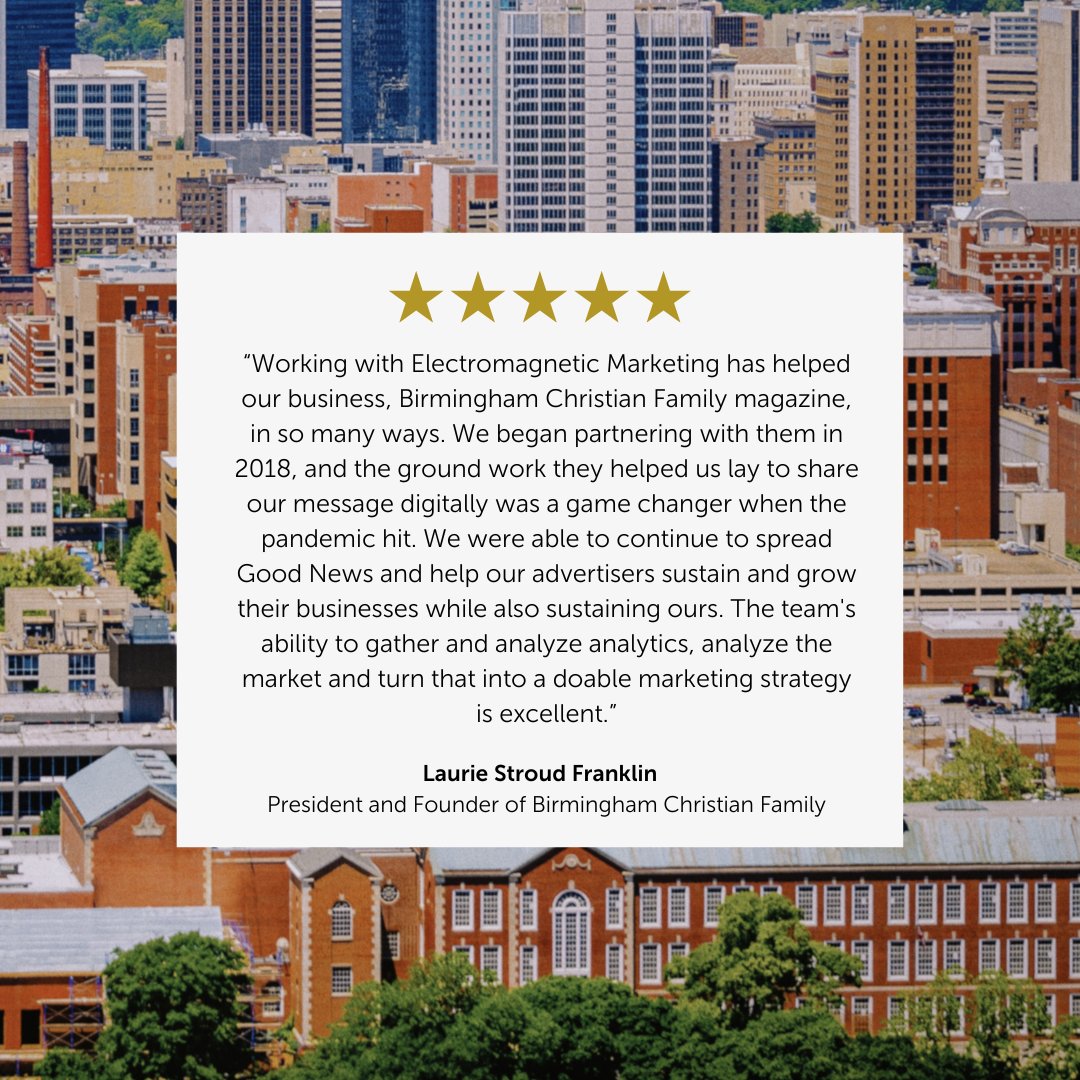 It's been a privilege working with Laurie and the <a href="/cfpbirmingham/">Birmingham Christian Family</a> team on their marketing strategy since 2018. Thank you for the kind words!