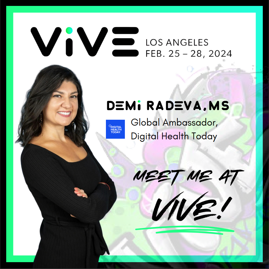 DemiRadeva's tweet photo. I am so excited to be representing Digital Health Today at ViVE! Send me a note, if you'd like to meet up at the event and chat Payer Strategy :) #digitalhealthtoday #ViVE2024 #payer #strategy #digitalhealthtech https://t.co/sWuGt6scyq