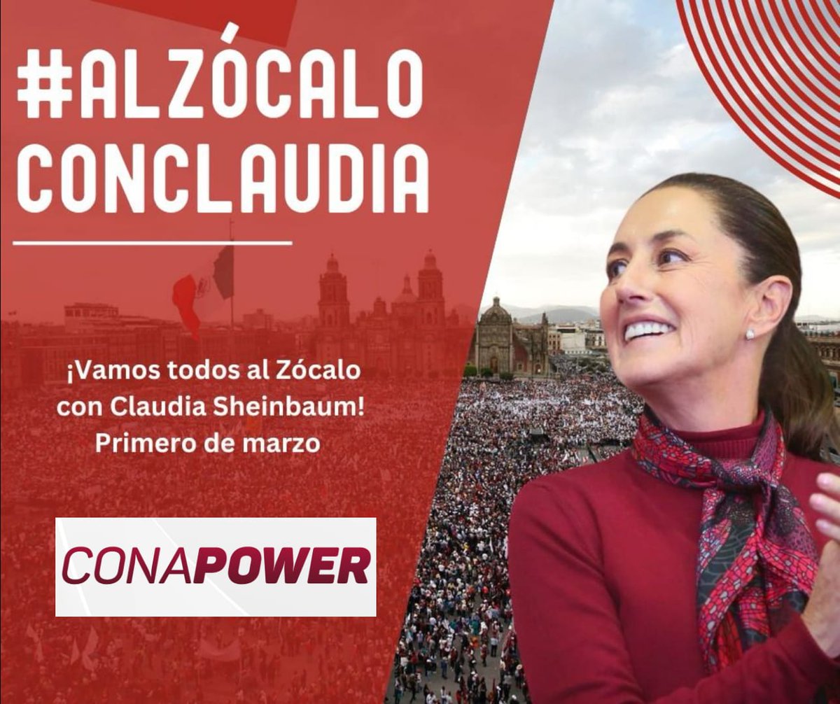 ILacarriere's tweet photo. #AlZocaloConClaudia
#Conapower https://t.co/MPTh4n7EQY