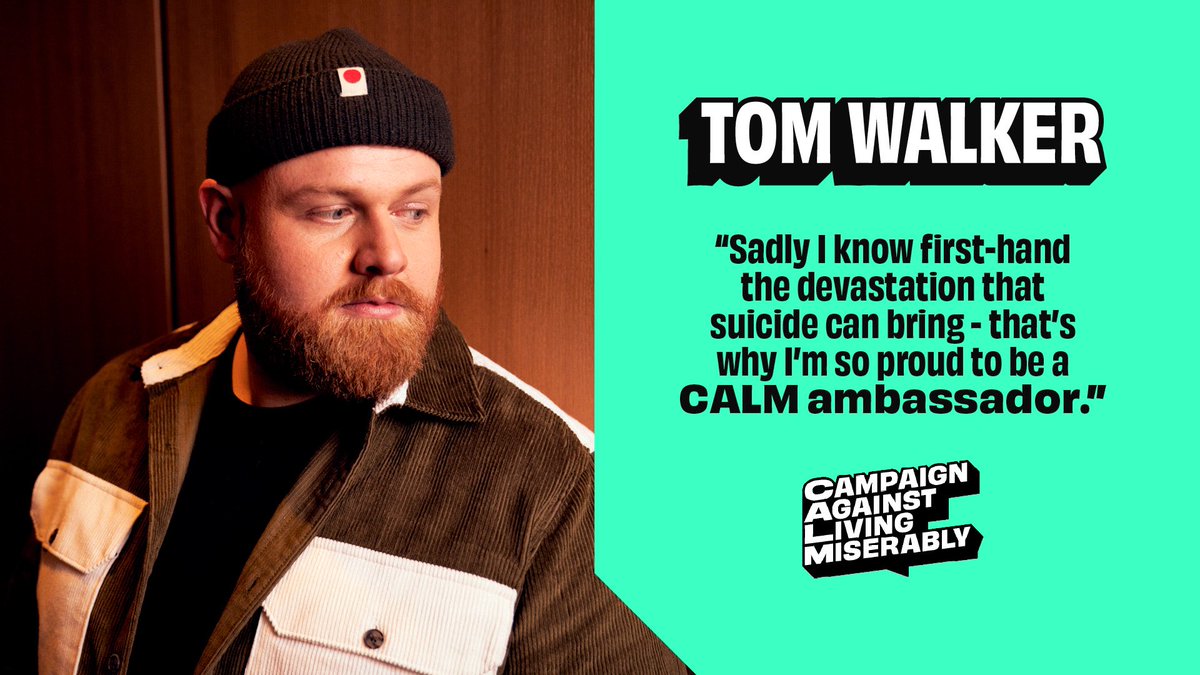 ✅ Number 1 debut album  ✅ 2019’s biggest UK-signed selling artist  ✅ CALM Ambassador  @IamTomWalker is your newest CALM Ambassador. “I know first-hand the devastation that suicide can bring - and if I can help make sure one person reaches out for help, then I'll be so happy.”