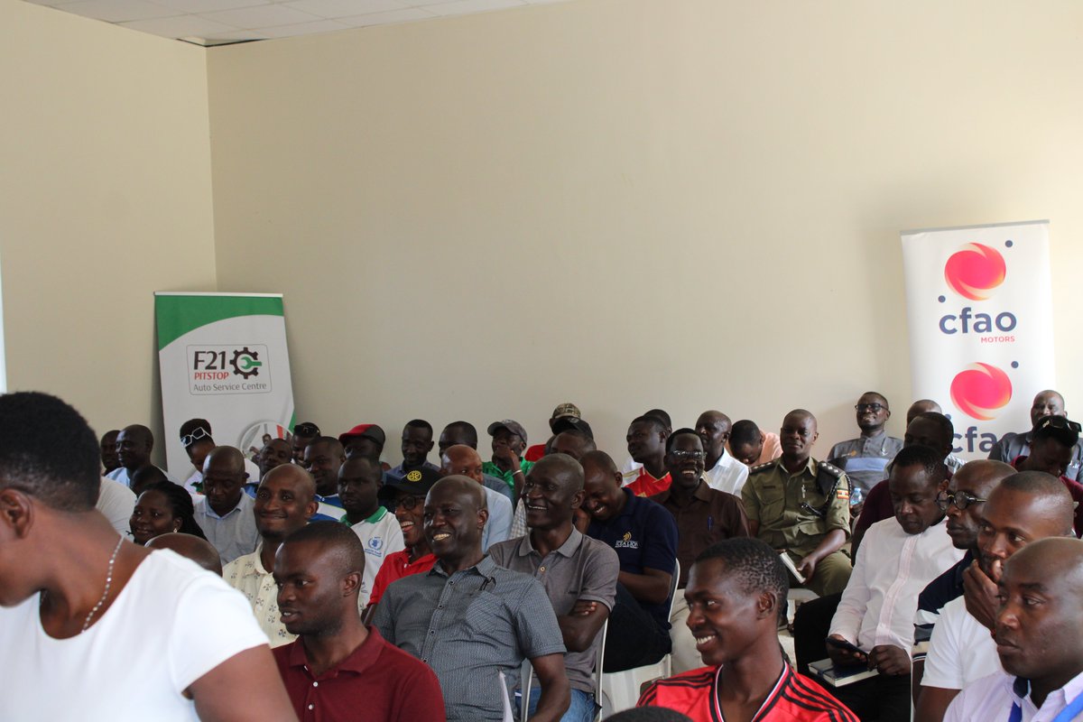 Formular21's tweet photo. Today, Formular21 and the technical training team of @CFAOMotors_Ug trained about 100 drivers from different entities in skillful driving and techniques.@AIRDInt https://t.co/BCNpUHufWT