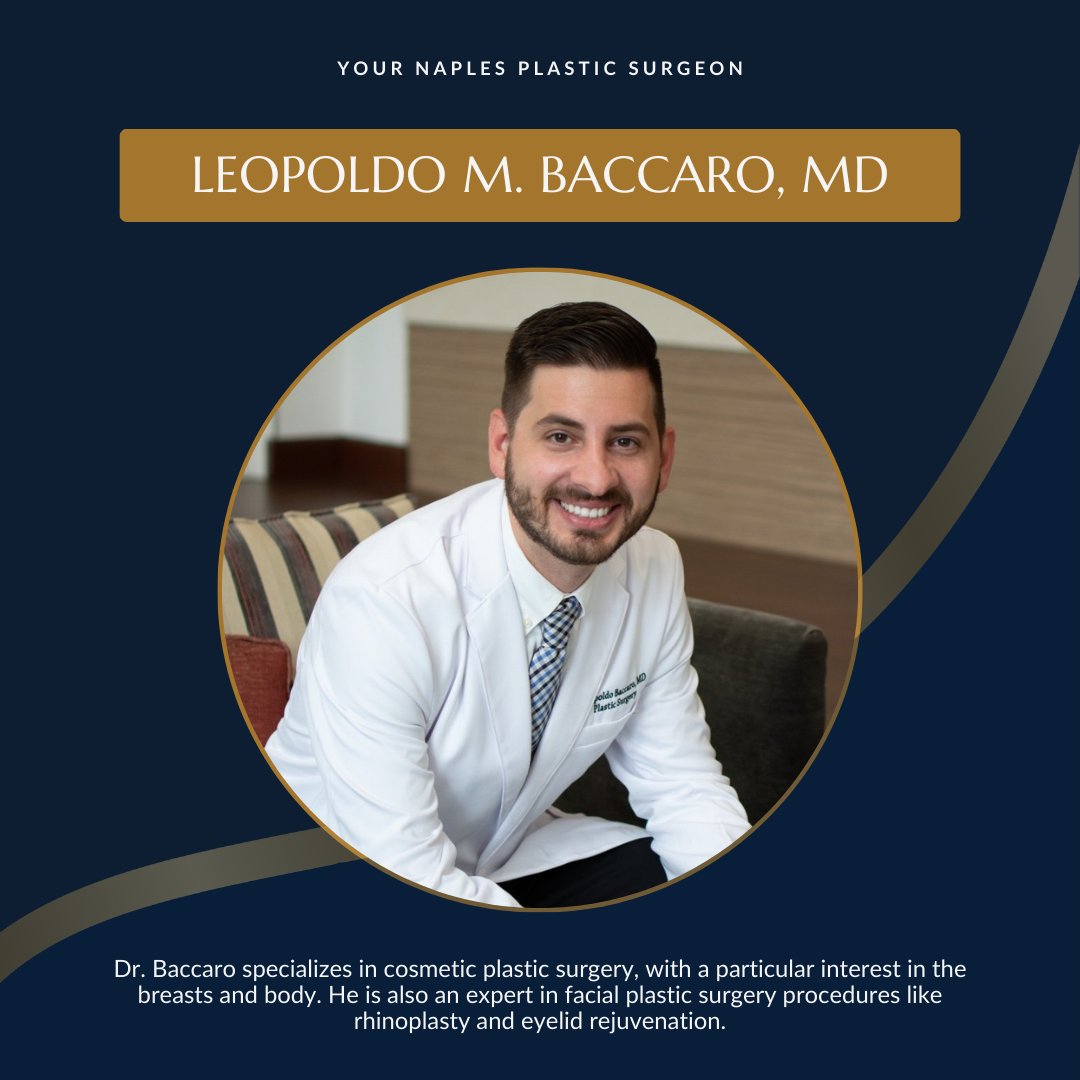 NaplesPlastics's tweet photo. Meet Dr. Leopoldo M. Baccarom, an expert in breasts, body, &amp; facial procedures 💫

Trained at Houston Methodist Hospital, he achieved Board Certification in General Surgery (2015) and Plastic Surgery (2019).

Book a consultation: https://t.co/uASCVcYUWU  

#PlasticSurgery #Naples https://t.co/zbZTitRUFW