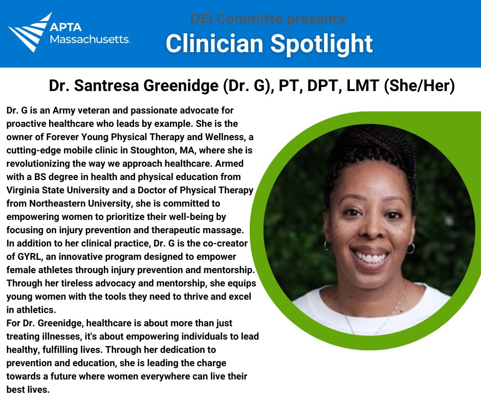 Celebrating Black History Month ⭐Dr. Santresa Greenidge has a strong focus on women's healthcare to empower them and help women to live their best lives. Lets celebrate Dr. G as she makes black history. #APTAMAProud