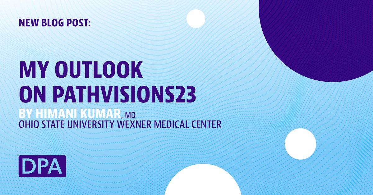 dpatweet's tweet photo. 🔬 New blog post! Dr. Himani Kumar, resident at Ohio State University Wexner Medical Center, reflects on her journey of advancement in digital pathology.
Read her blog post "My Outlook on PathVisions23" here: https://t.co/kR3EbJl0nW
#DigitalPathology #PathVisions23 https://t.co/1uQdu6255f