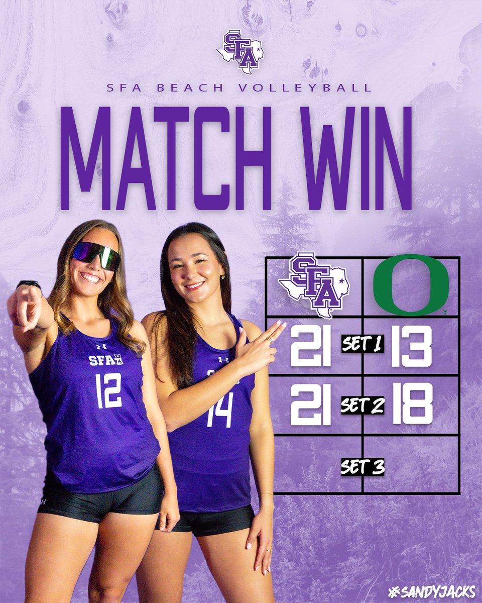 SFA_Beach's tweet photo. Abbie and Elaina get the 'Jacks first match win of the season! 😤

🪓: 1️⃣
🦆: 0️⃣

#AxeEm x #RaiseTheAxe x #SandyJacks https://t.co/tAFmmzuf5T