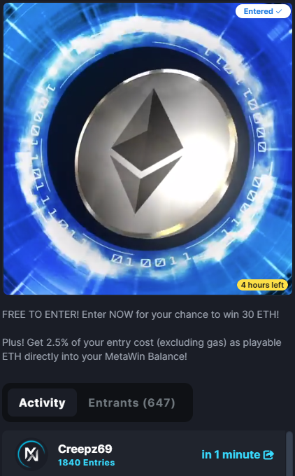 chesus's tweet photo. 🤯GIVEAWAY🤯

4 hours until @Meta_Winners 30 $ETH raffle draws on https://t.co/sedJO2AqZM 

I'm giving away $50 in ETH to 1 person who drops their $ETH address below (must retweet)  

What would you do with 30ETH?