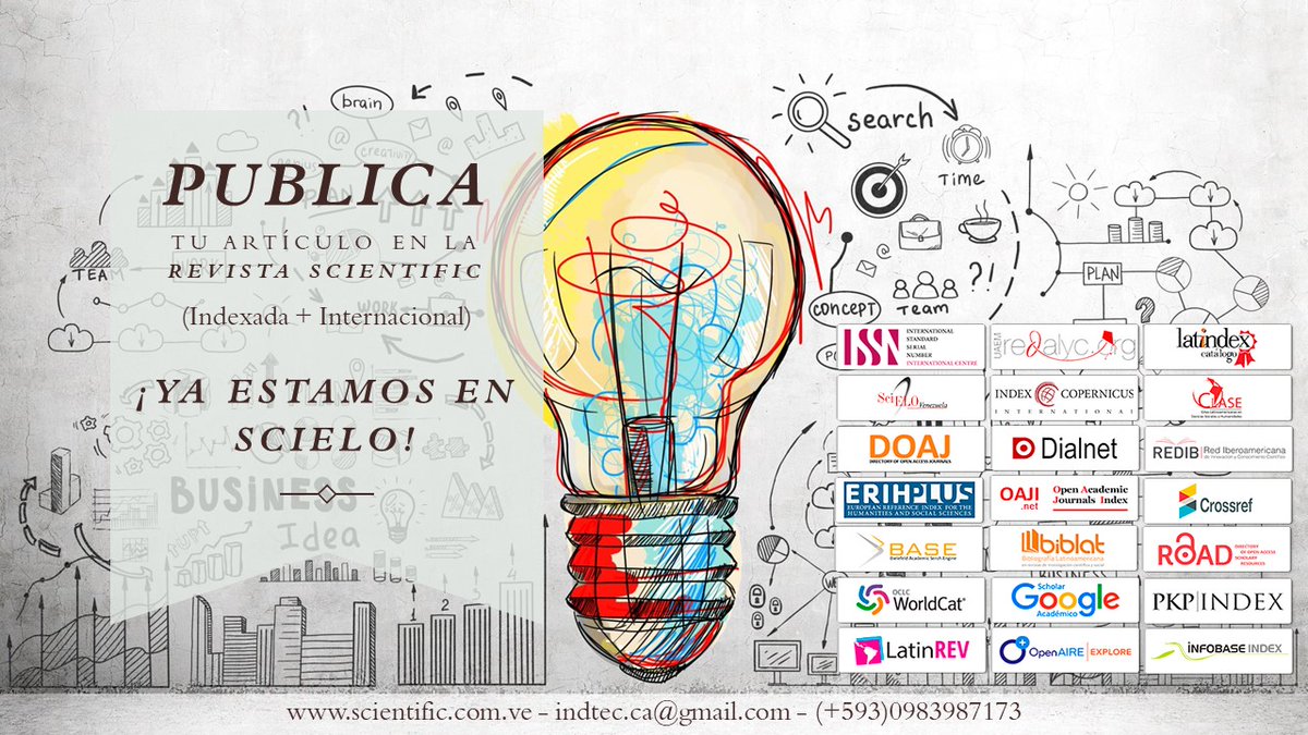 PUBLICA tu ARTÍCULO en la Revista Scientific (e-ISSN: 2542-2987), “revista arbitrada multidisciplinaria de investigación socio educativa” (Internacional e Indexada).
Si tiene dudas sobre la temática, puede contactarnos al (+593)0983987173