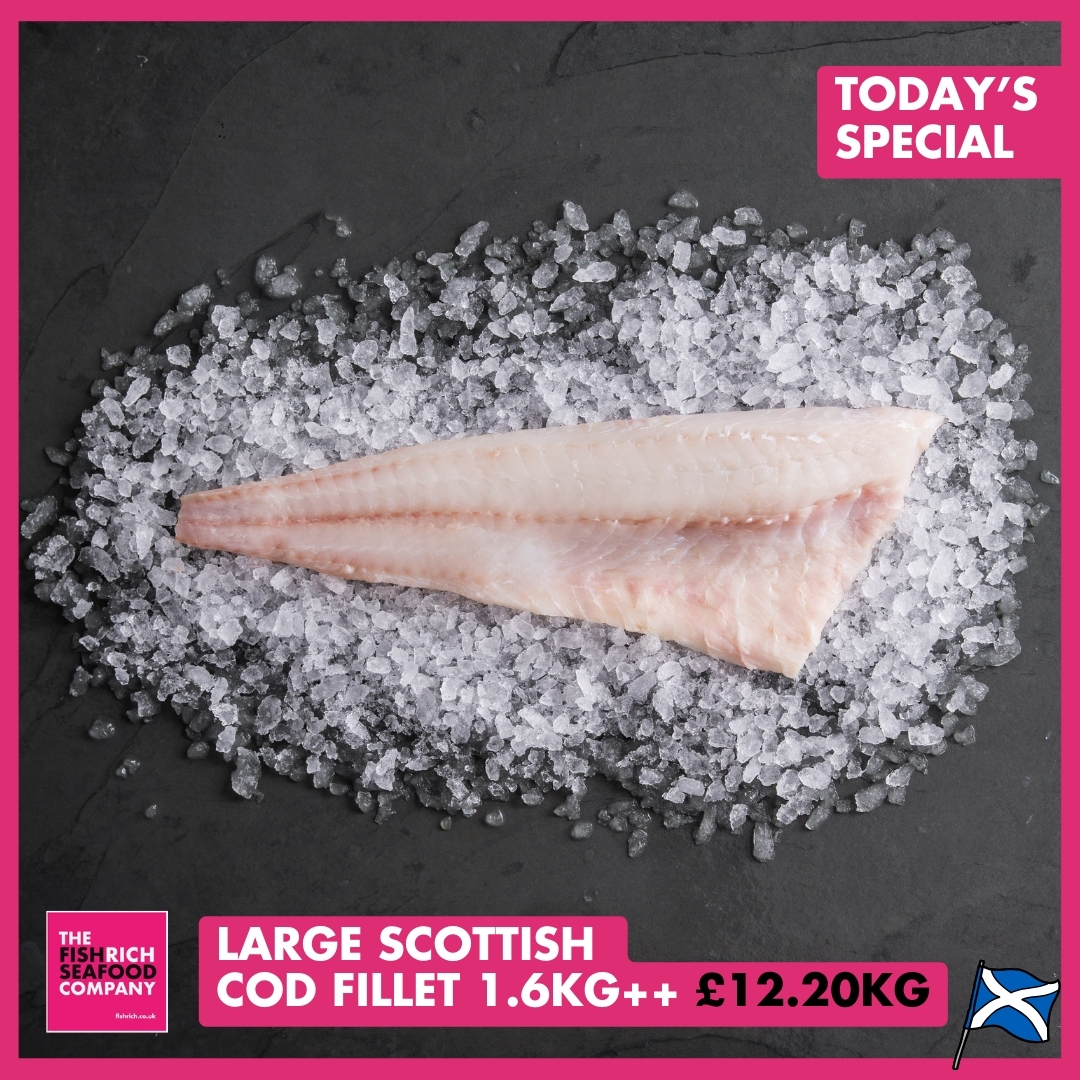 🐟️ Today's Special - Large Scottish Cod Fillet 1.6kg++ - £12.20 kg
⁠
To order, get in touch with us here⁠
⁠⁠
📱0115 978 9411⁠
📧 orders@fishrich.co.uk⁠ ⁠
🖱️ fishrich.co.uk⁠ ⁠
🚚 Delivering Tues-Sat across Midlands⁠

#scottishcod #freshseafood #freshfish