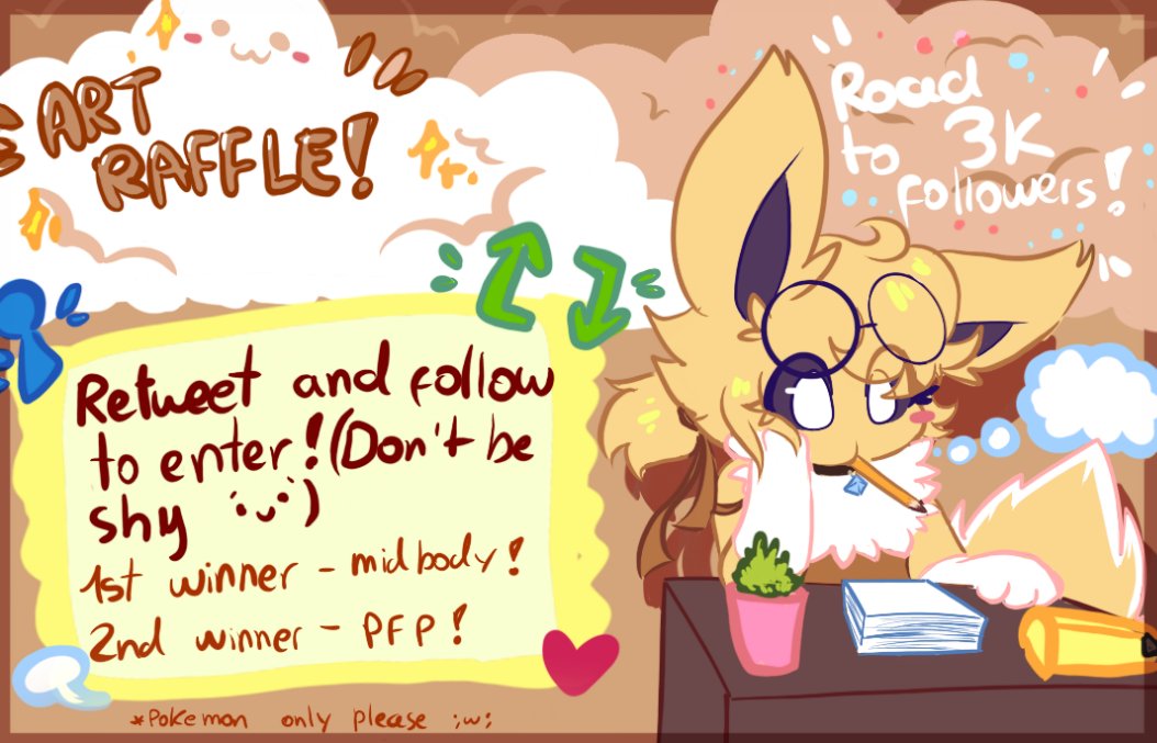 Art Raffle!! Art Raffle!! 🗣️🗣️🗣️‼️‼️
---
I don't remember last time I've done this, but I thought it would be fun to try it!

Winners will be announced February 27th! Give it a try, I might not do this again because I'm pretty busy lol