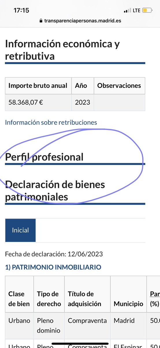 KyanSDios's tweet photo. @HectordeComer A parte de tener una propiedad con valor catastral de 200.000€ lo que no queda claro es a lo que se dedicaba este señor, porque en Transparencia su curriculum está literalmente vacío https://t.co/GULuUtU60Z